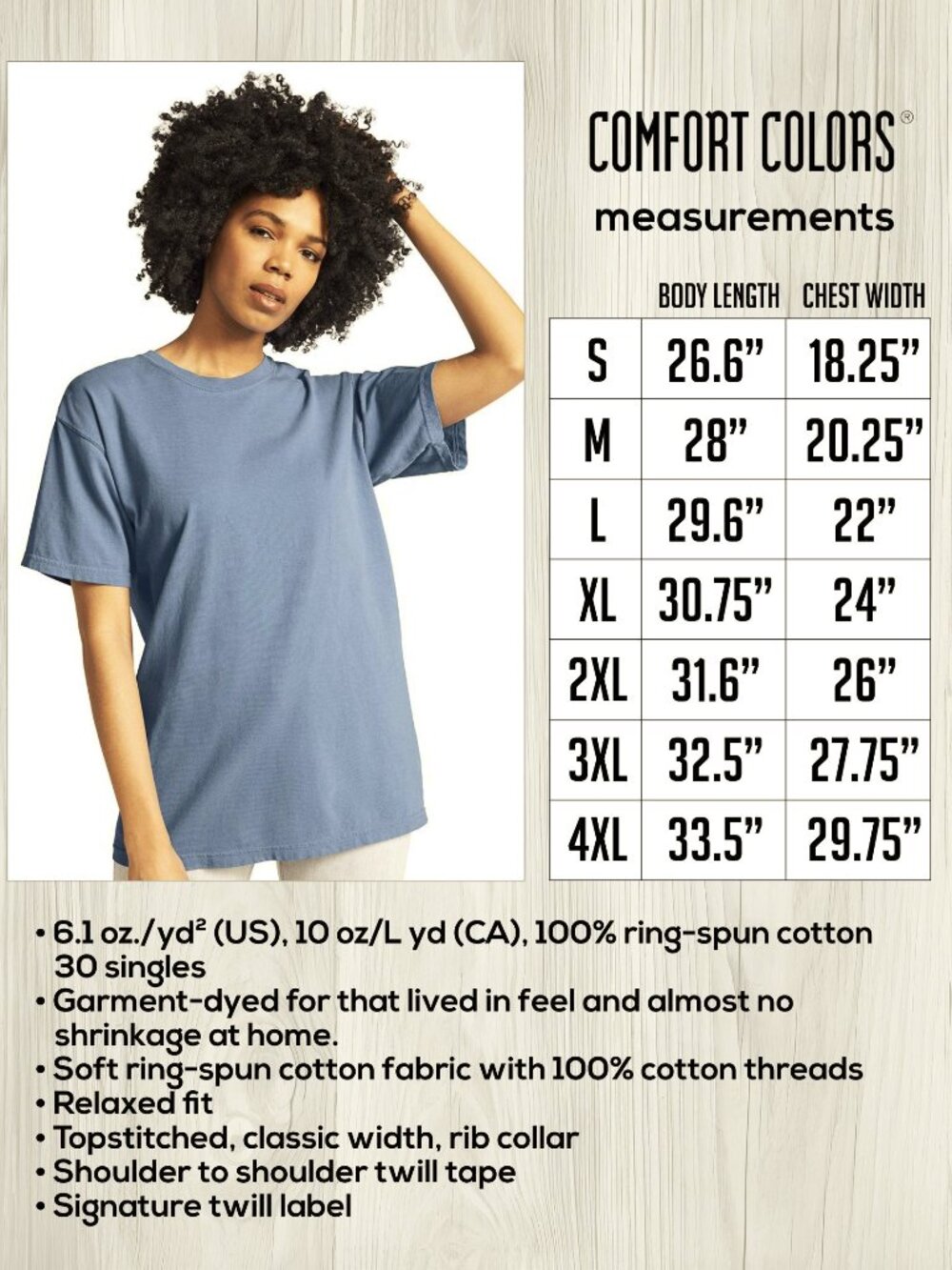 Seaside Florida LARGE Unisex Garment Dyed Comfort Colors® T-Shirt PERIWINKLE - Picture 4 of 4